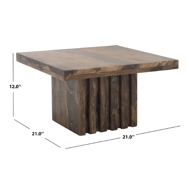Olivia Marble Accent Table in Brown