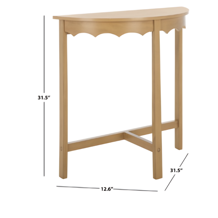 Seraphina Half-Round Wood Console Table in Desert Brown