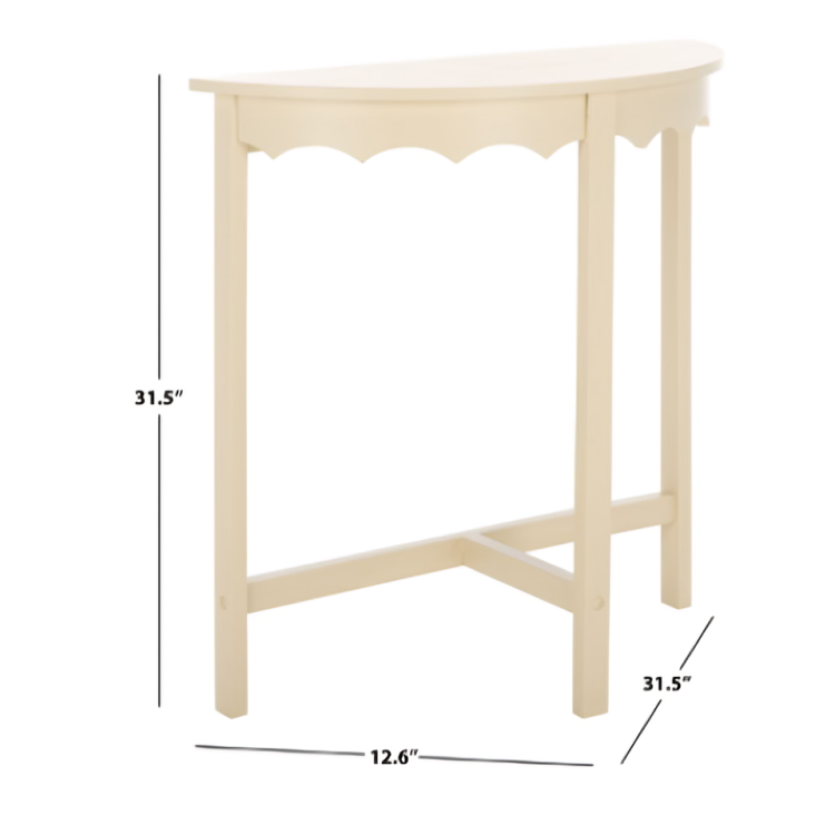 Seraphina Half-Round Wood Console Table in Sand