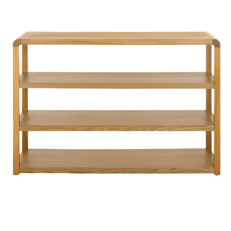 Omara Wood Console Table in Natural with 4 Shelves