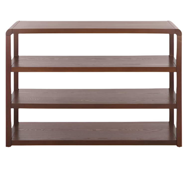 Omara Wood Console Table in Walnut with 4 Shelves