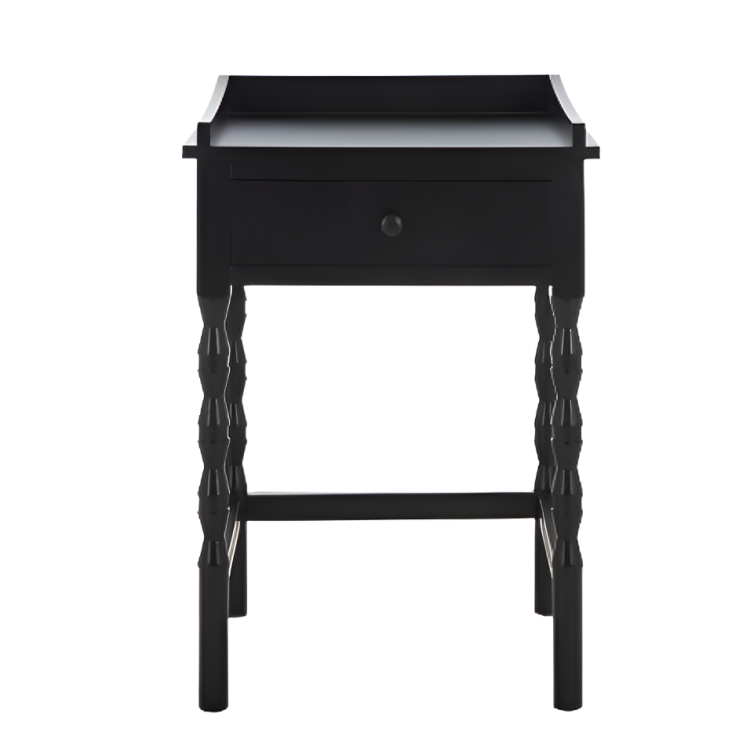 Astaroth Wood Accent Table in Matte Black