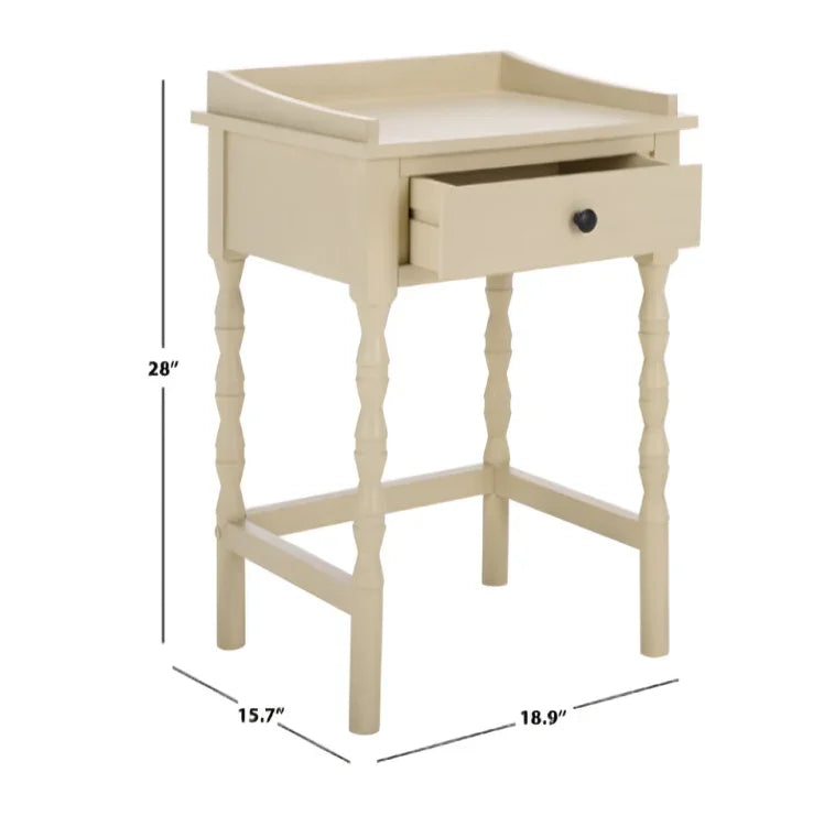 Astaroth Wood Accent Table in Sand - The Mayfair Hall