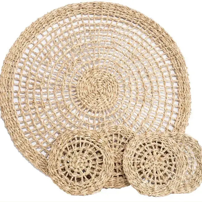 Seagrass 14" Natural Placemats & Coasters - The Mayfair Hall