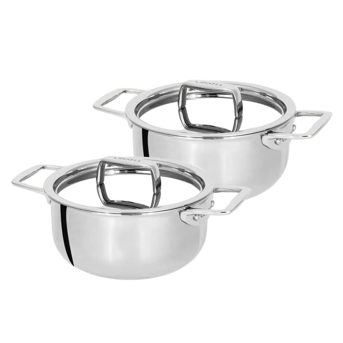 Castel'Pro Stainless Steel Mini Stewpans with Lids by Cristel — Set of 2