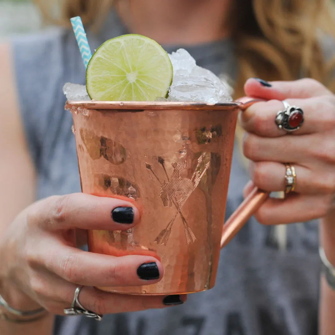 Solid Copper Mule Mug, Copper Handle, 18 oz - The Mayfair Hall