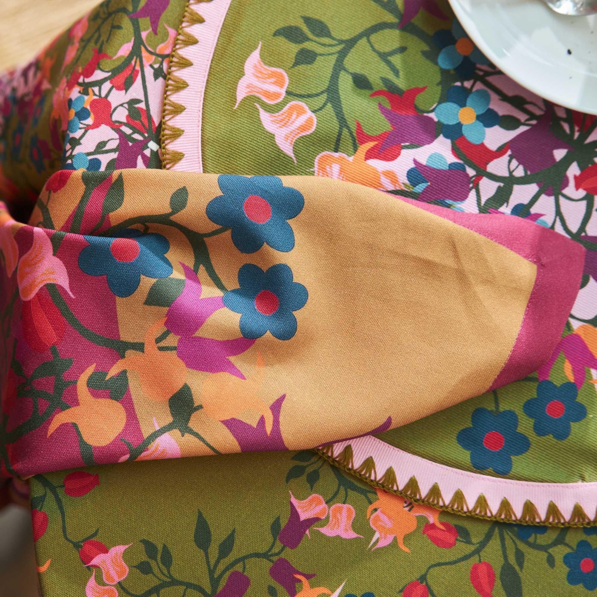 Napkin in Orange with Blumen Print (Set of 6)