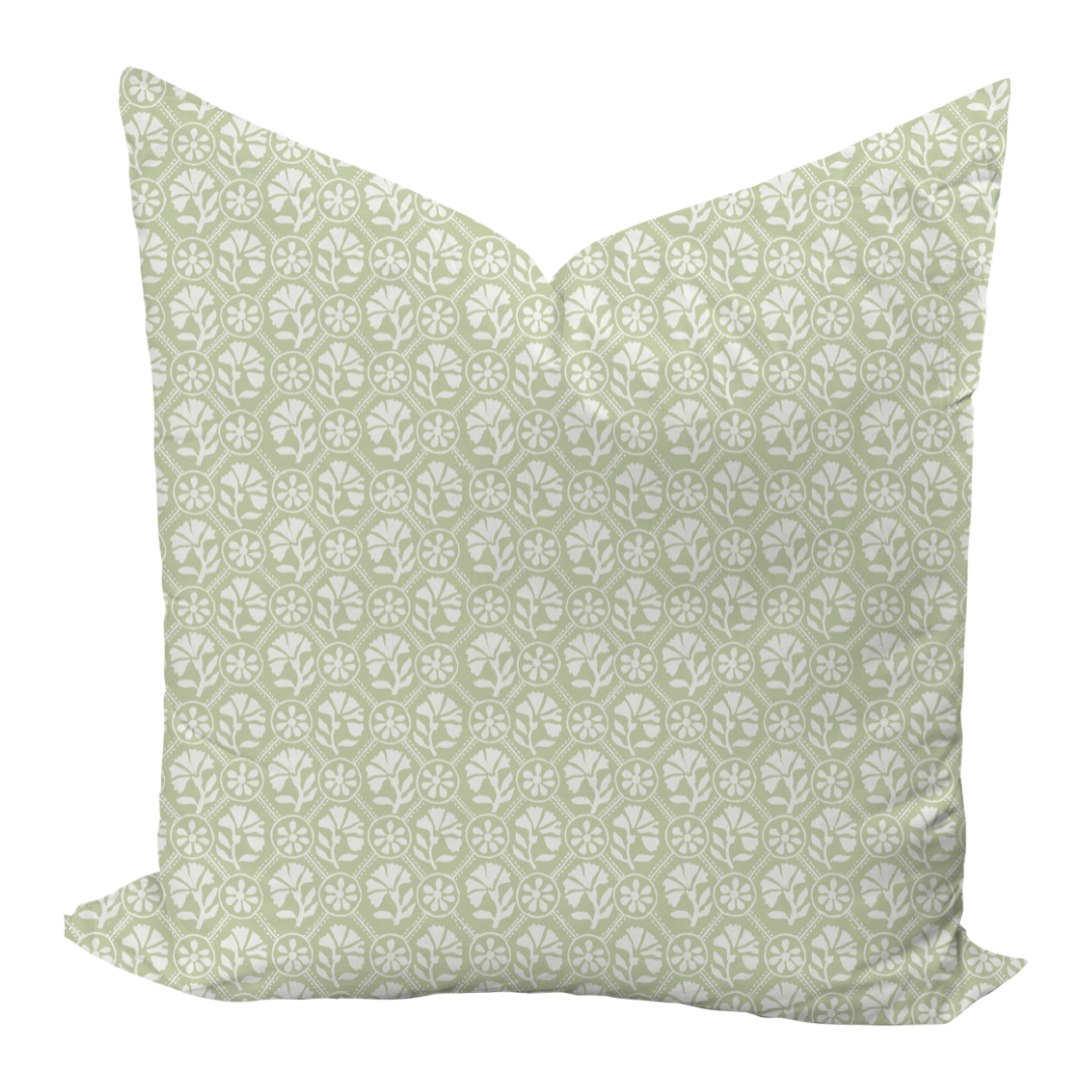 Sophie Pillow Cover in Celadon Reverse