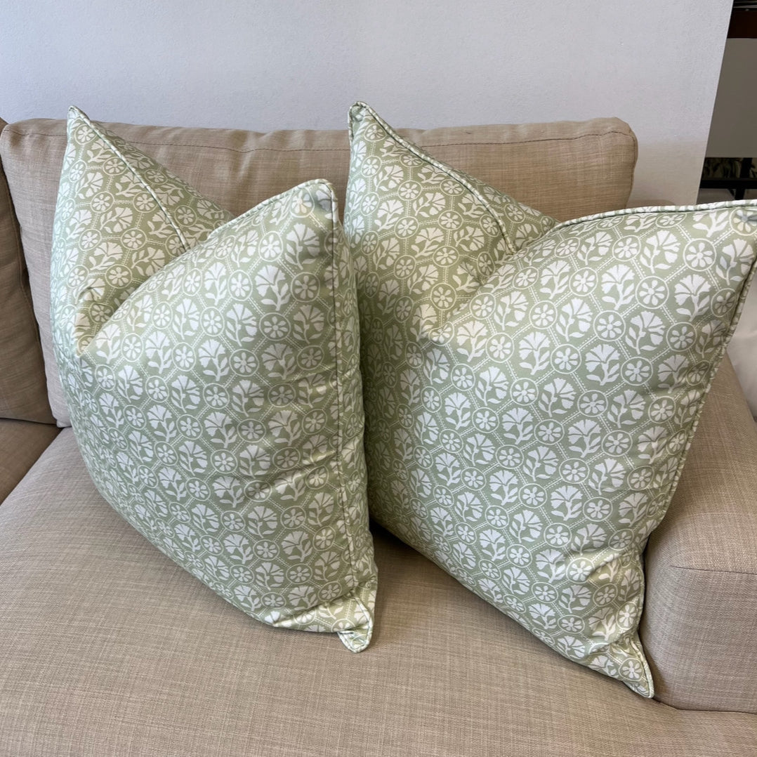 Sophie Pillow Cover in Celadon Reverse