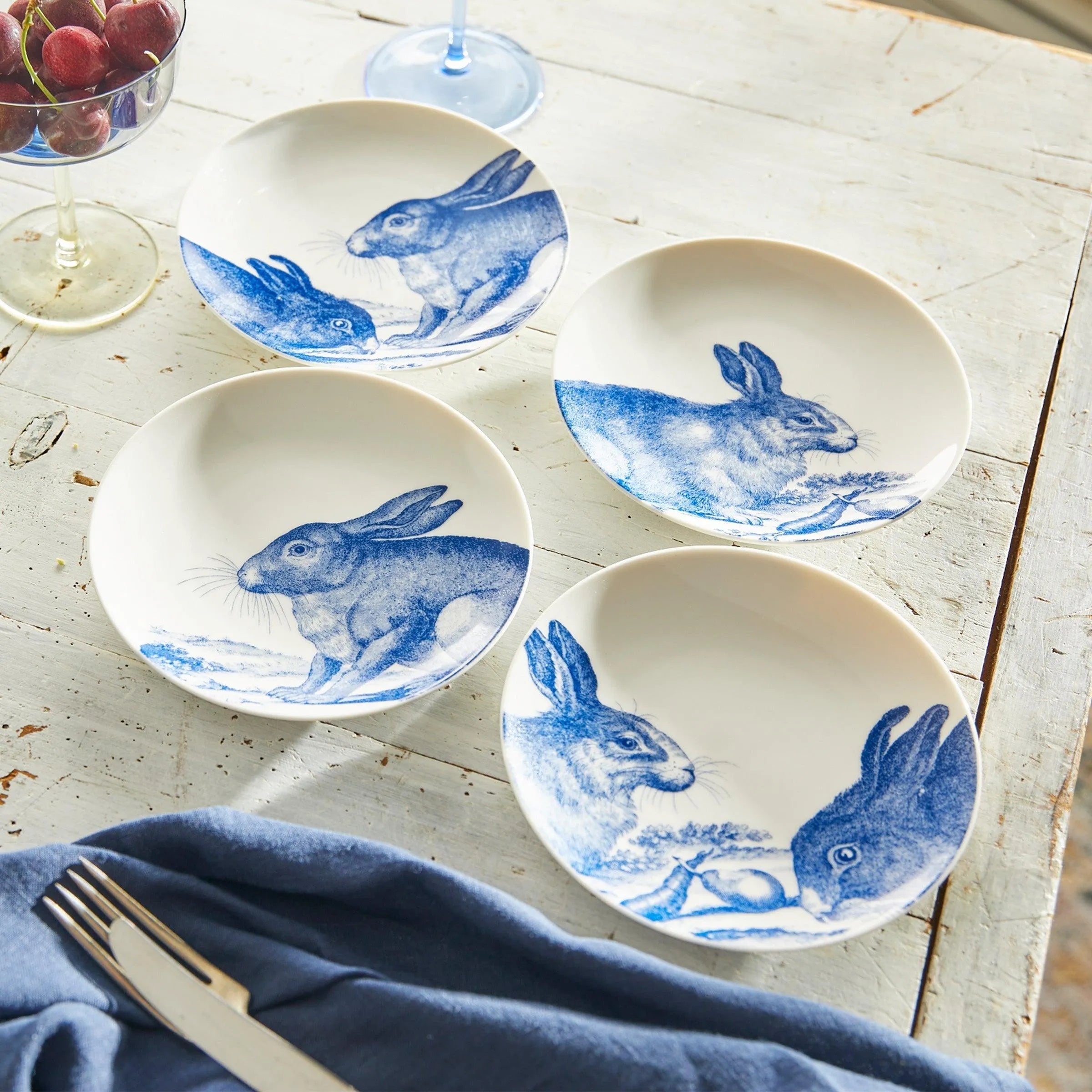 Caskata Wholesale Bunnies Small Plates, Set of 4