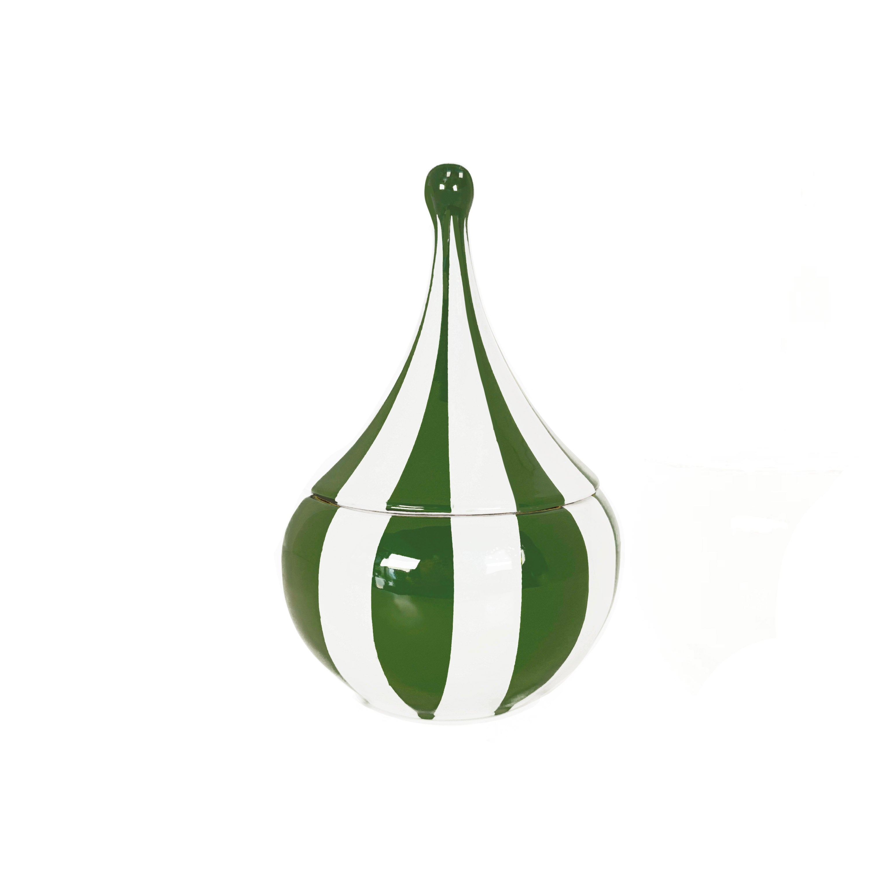 Big Top Stripes Teardrop Jars in Christmas Pine