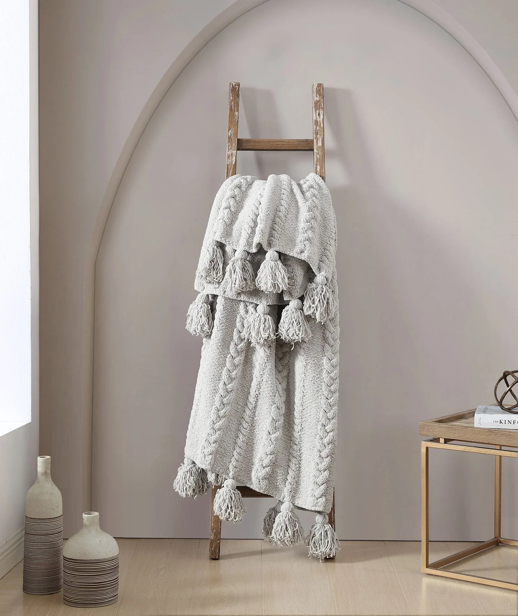 Braided Pom Pom Throw - The Mayfair Hall