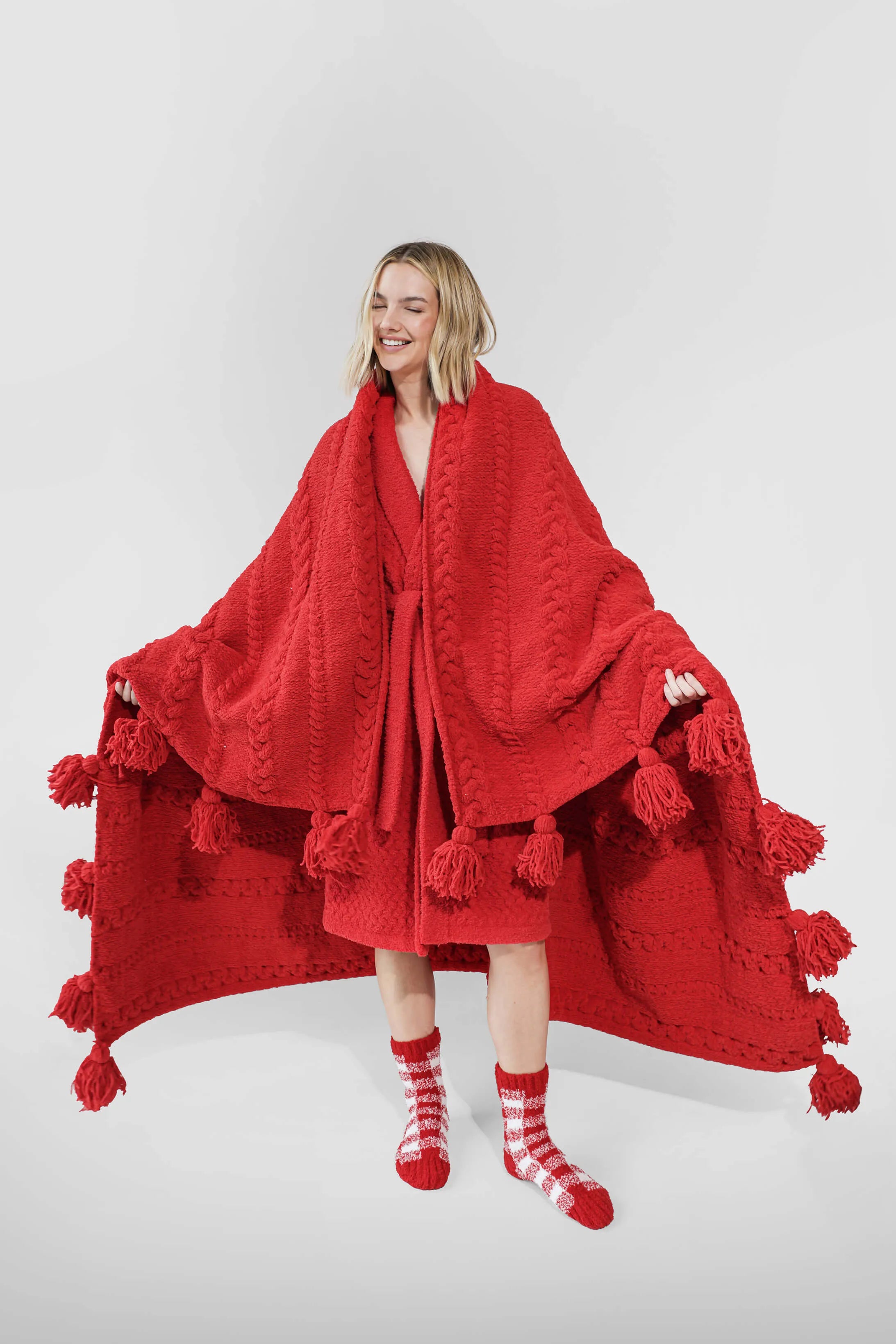 Braided Pom Pom Throw - The Mayfair Hall