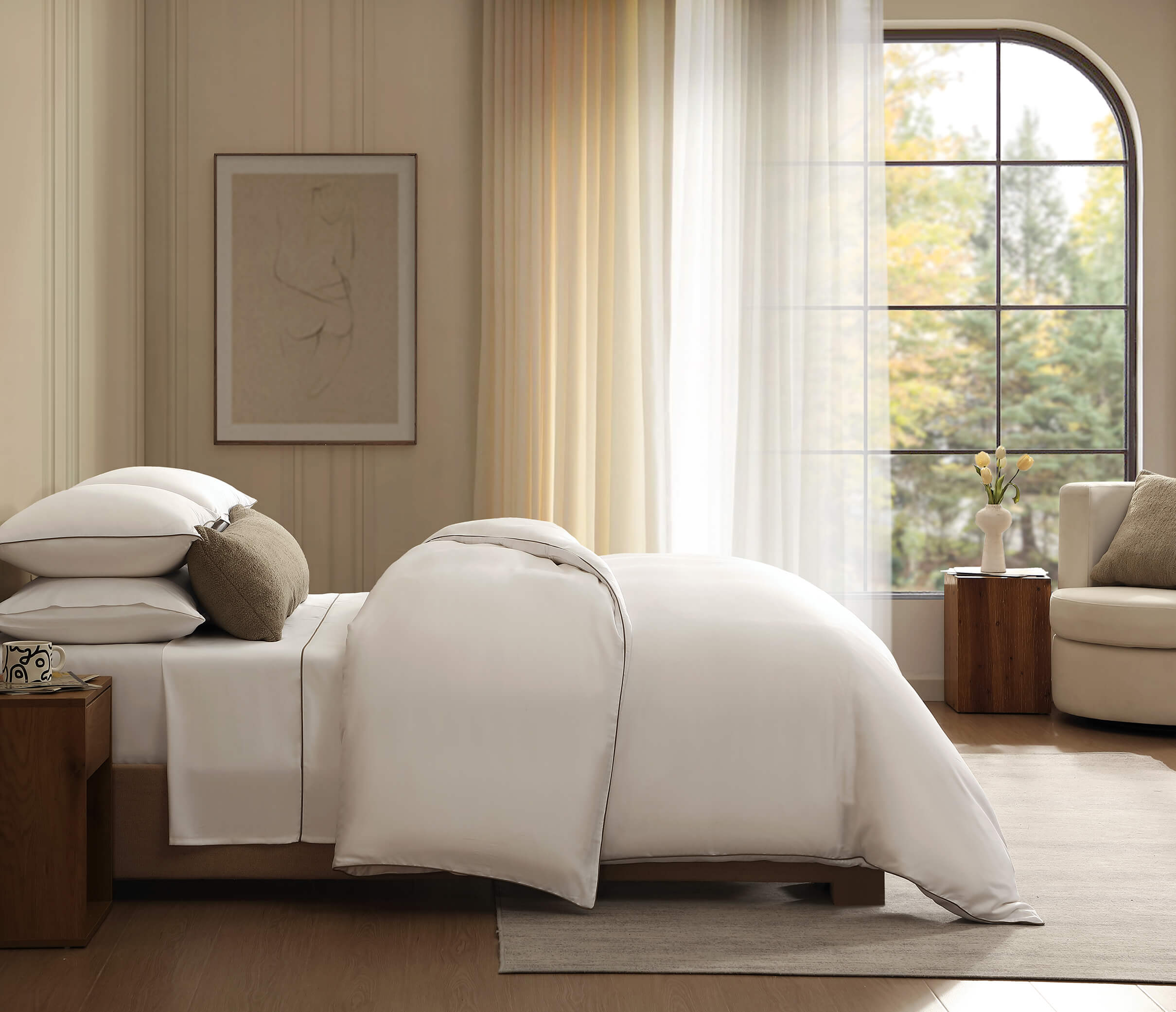 Bamboo Viscose Luxe Duvet Cover with Piping
