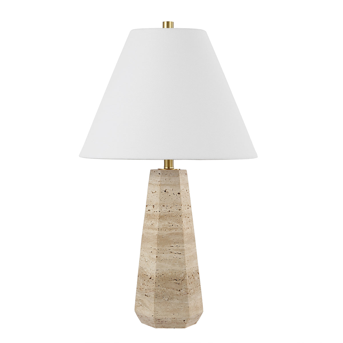 Calla Travertine Table Lamp in Beige — 23.5″