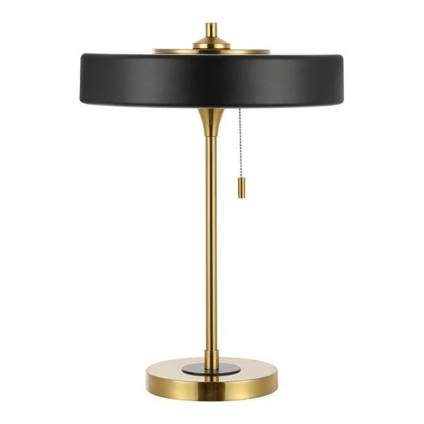 Safavieh Decker Table Lamp in Black/Brass with Pull Chain