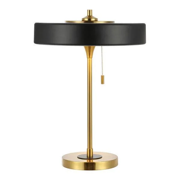 Safavieh Decker Table Lamp in Black/Brass with Pull Chain