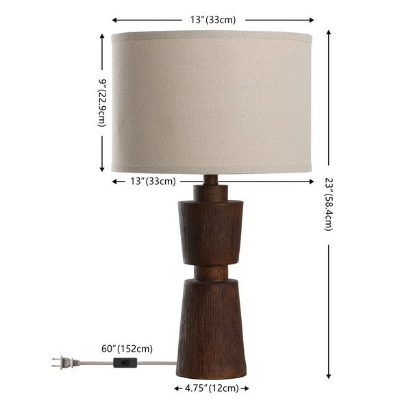 Nici Resin Table Lamp in Brown with Oatmeal Shade
