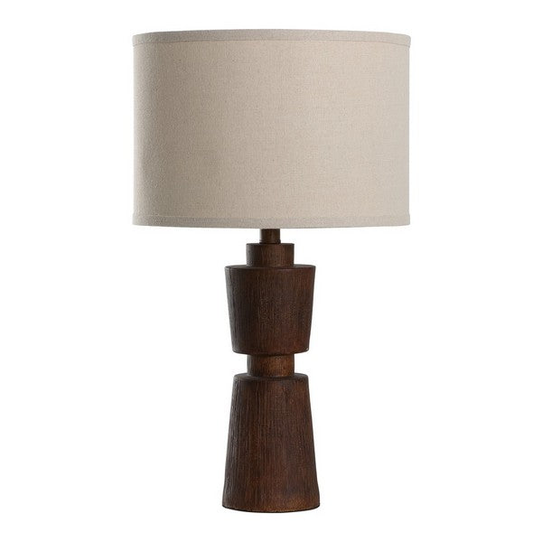 Nici Resin Table Lamp in Brown with Oatmeal Shade