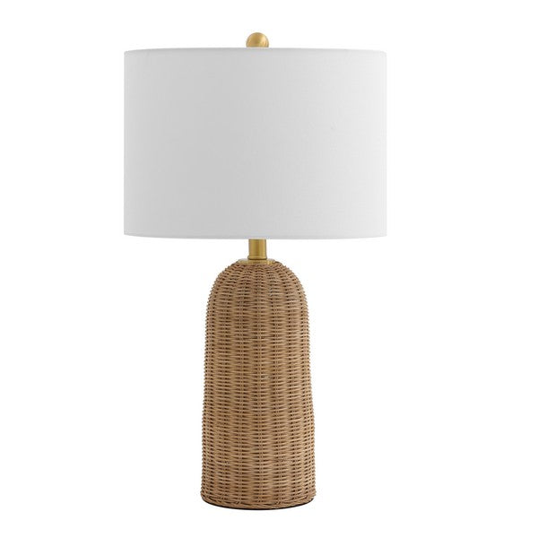 Anto Rattan Table Lamp in Natural with White Cotton Shade