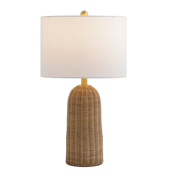 Anto Rattan Table Lamp in Natural with White Cotton Shade