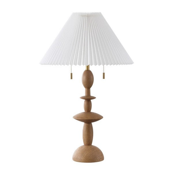 Mensy Resin Table Lamp in Natural with White Cotton Shade