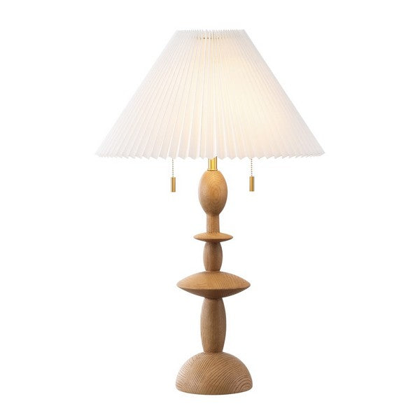 Mensy Resin Table Lamp in Natural with White Cotton Shade