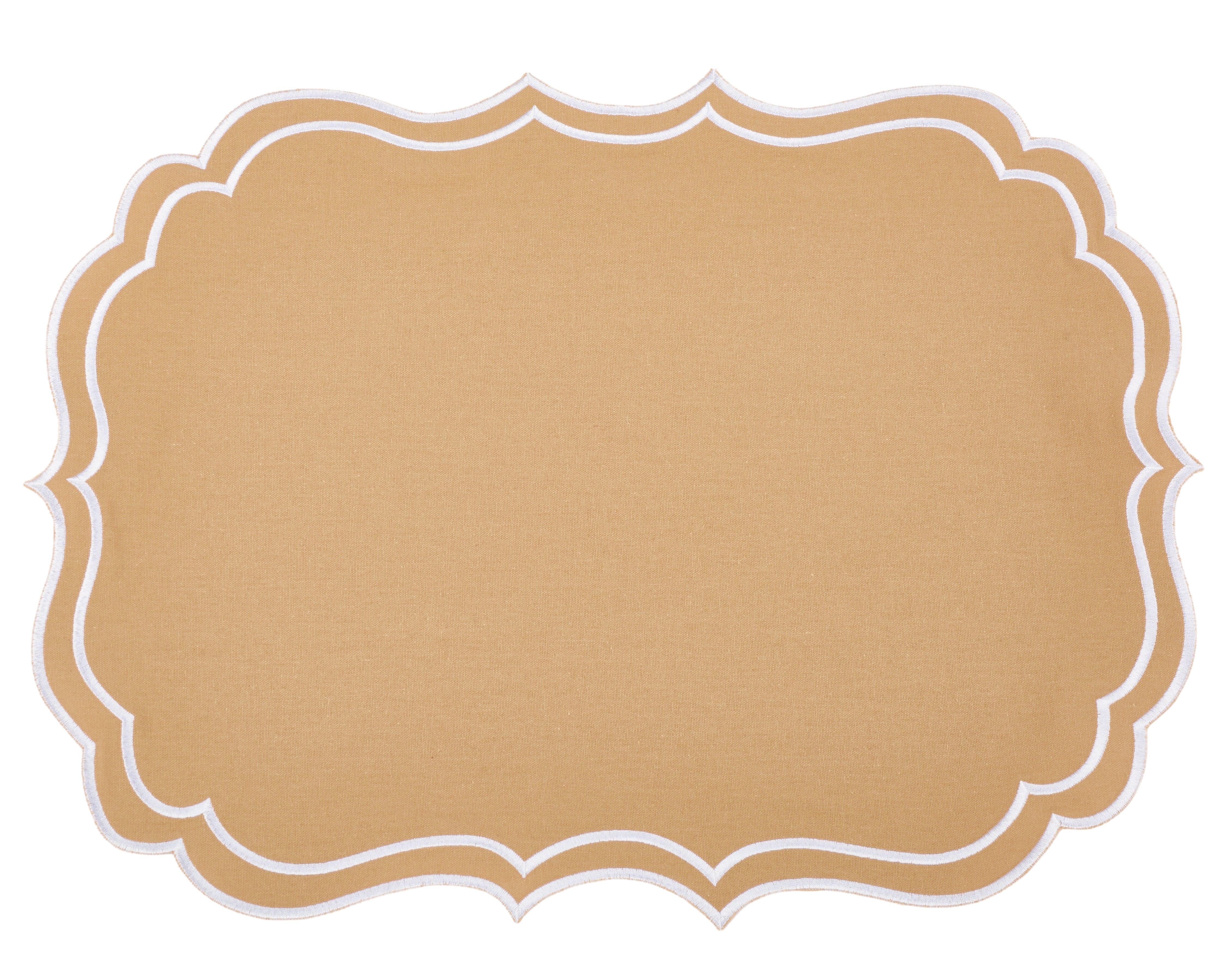 Newport Tan & White Placemat & Napkin