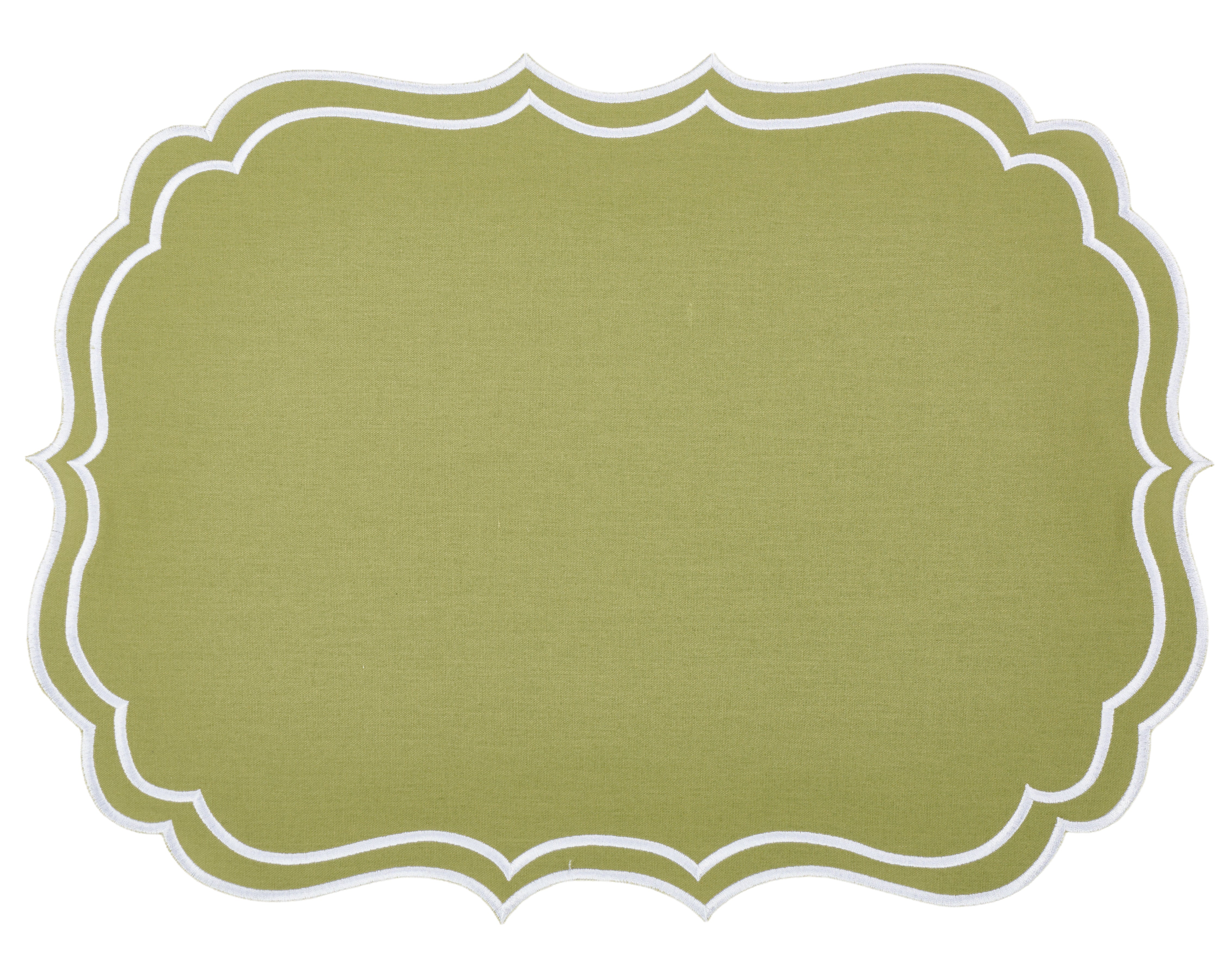 Newport Green & White Placemat & Napkin