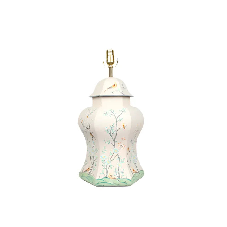 Pale Pink & Multi Color Scalloped Hexagon Lamp - The Mayfair Hall