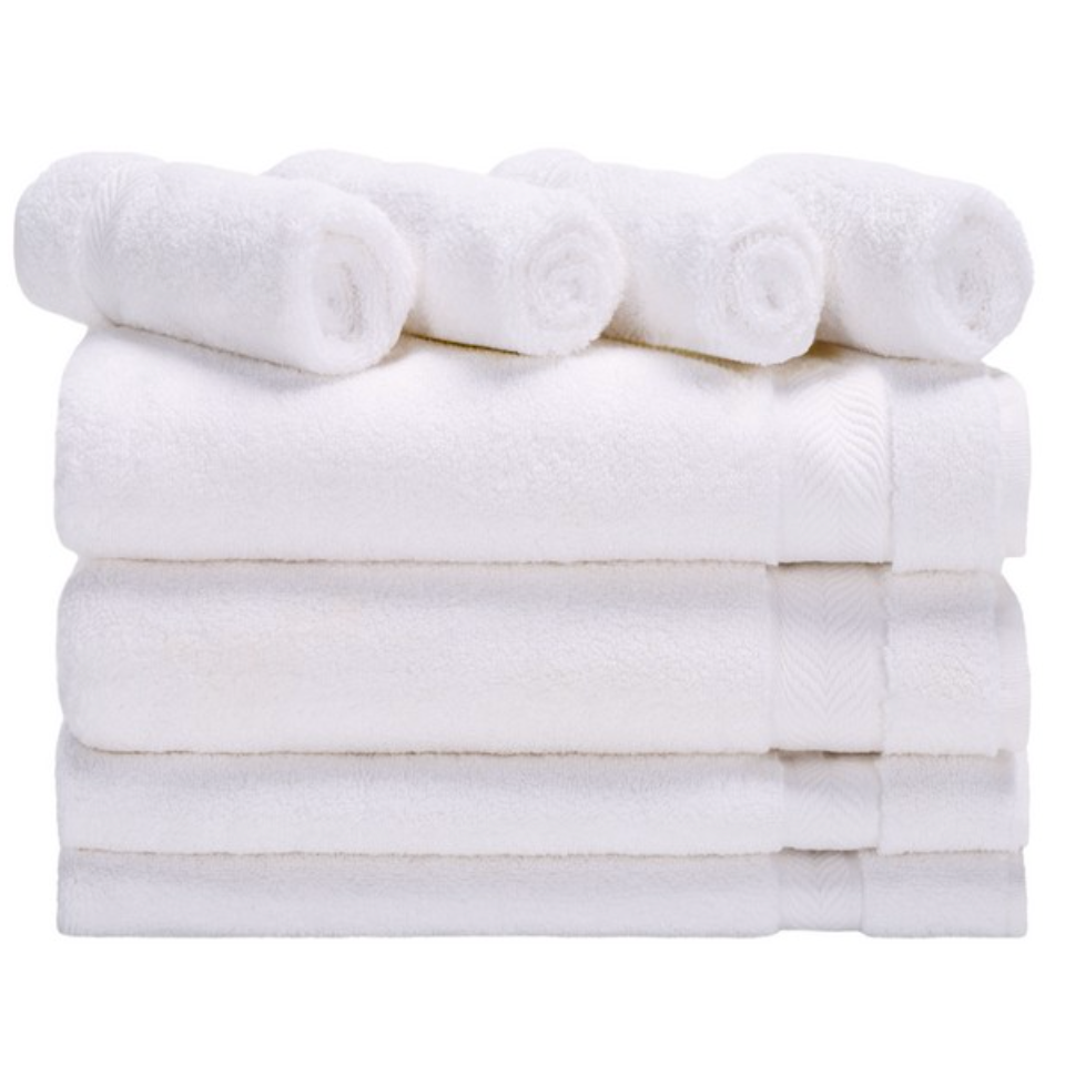 Signature Cotton Towel Bundle in White (8 Pieces)