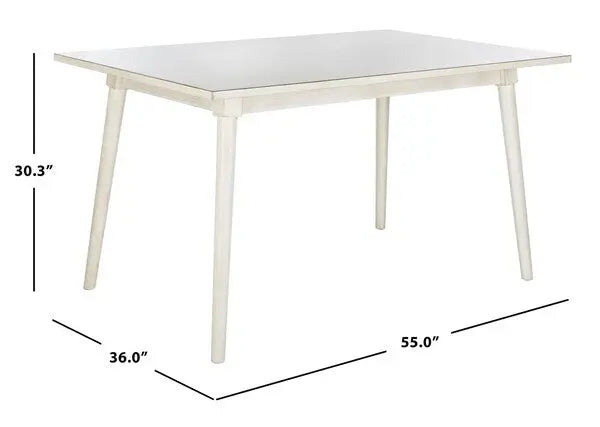 Tia Antique White Rectangle Dining Table - The Mayfair Hall