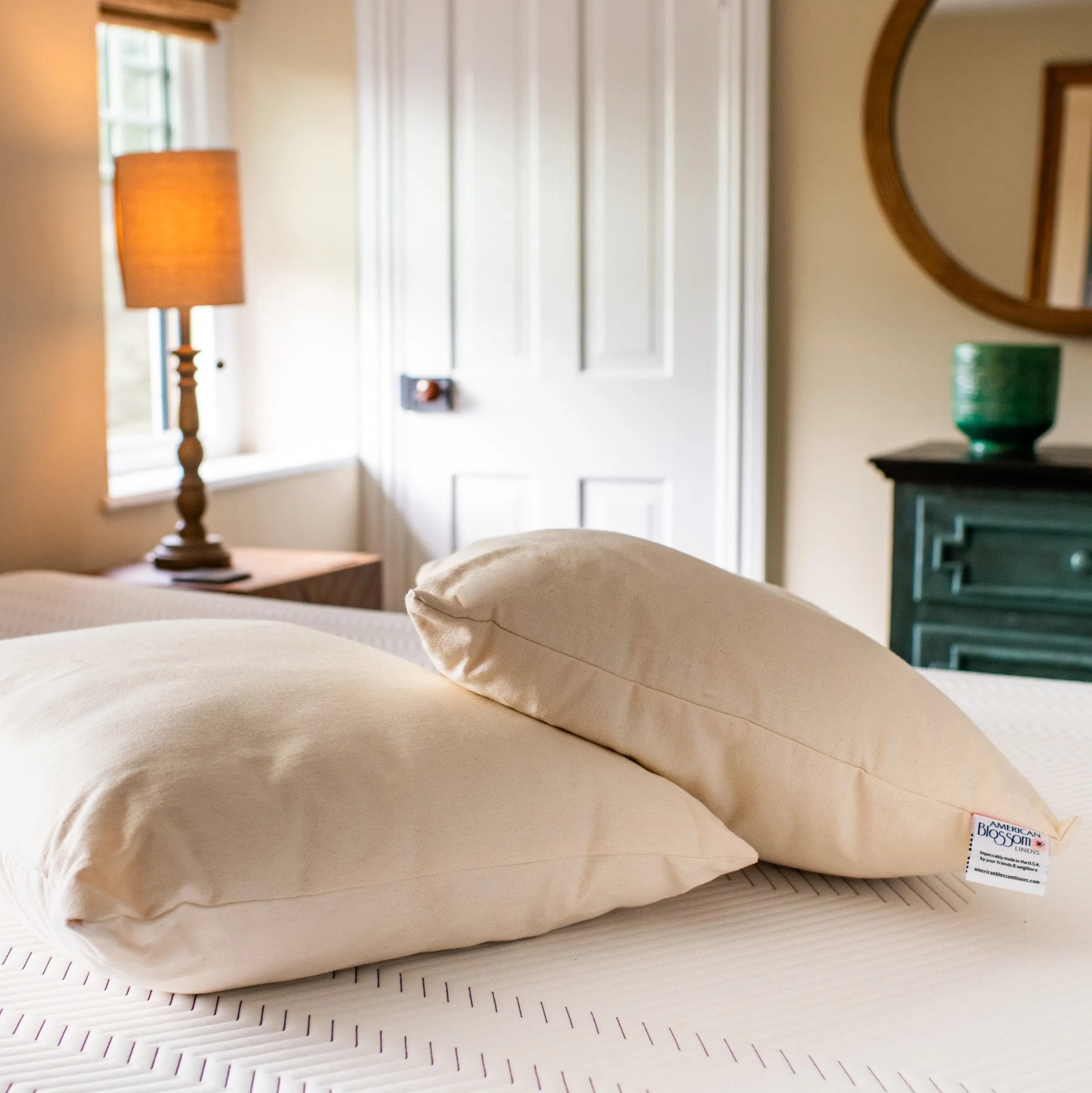 Natural Cotton Pillow With Wool Filling