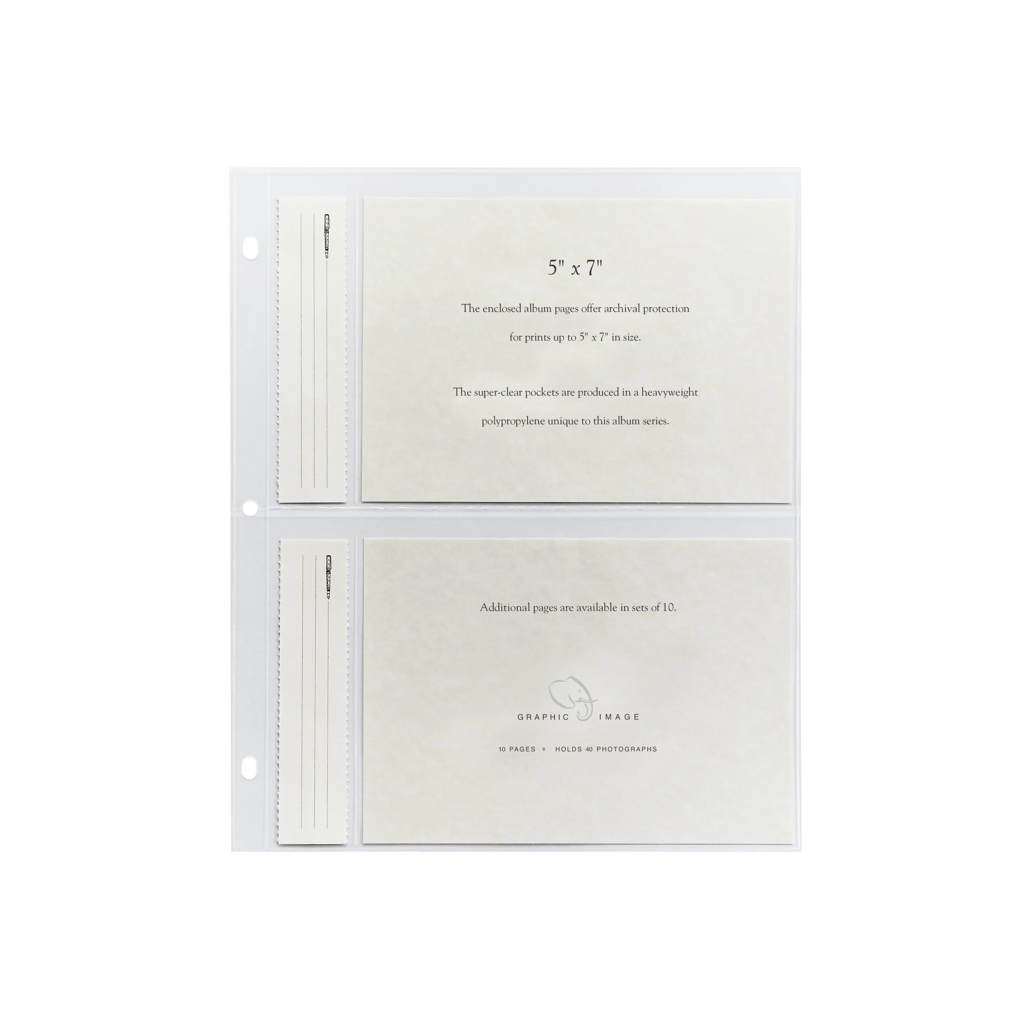 5 x 7 Large 3-Ring Clear Pocket Album Refill - The Mayfair Hall