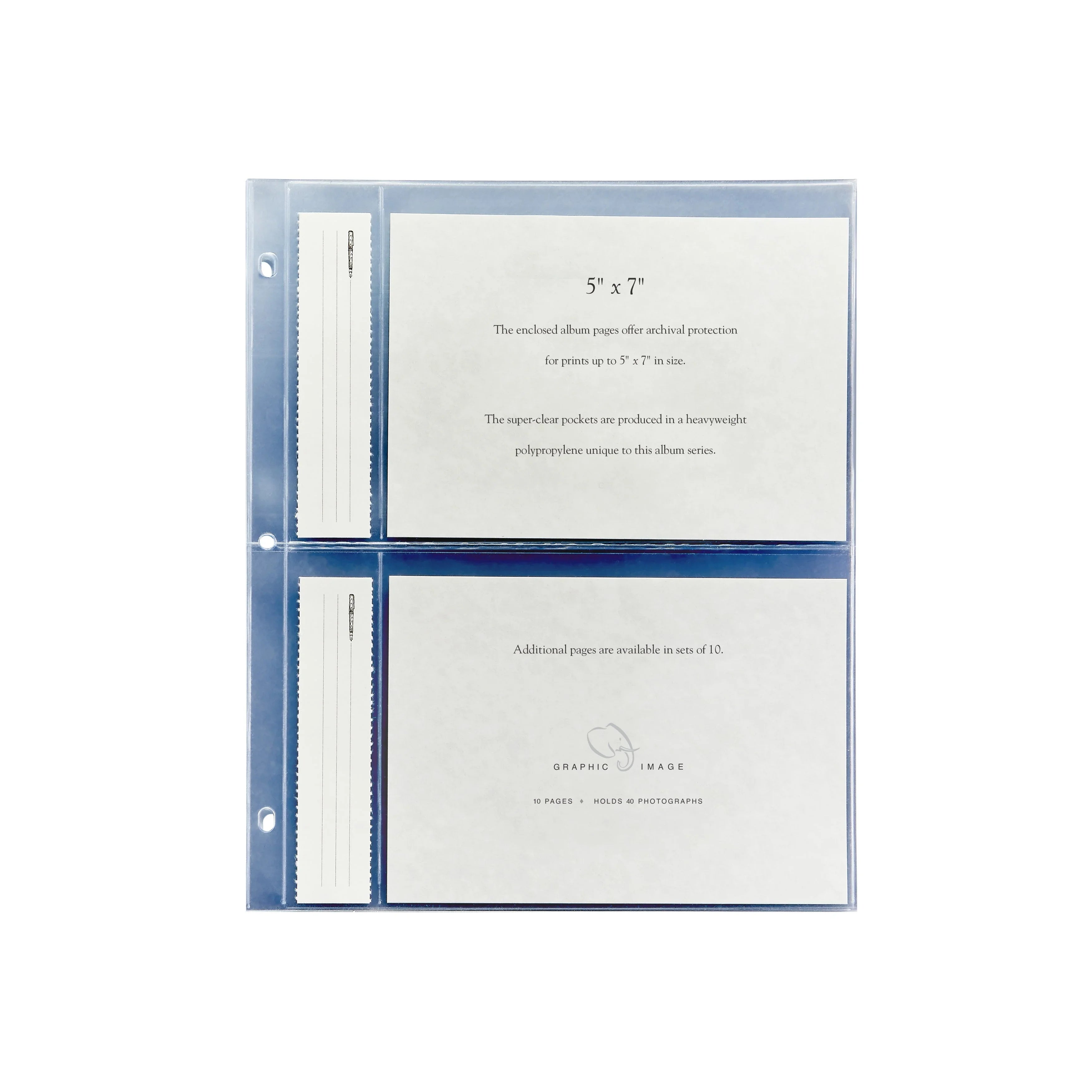 5 x 7 Large 3-Ring Clear Pocket Album Refill - The Mayfair Hall