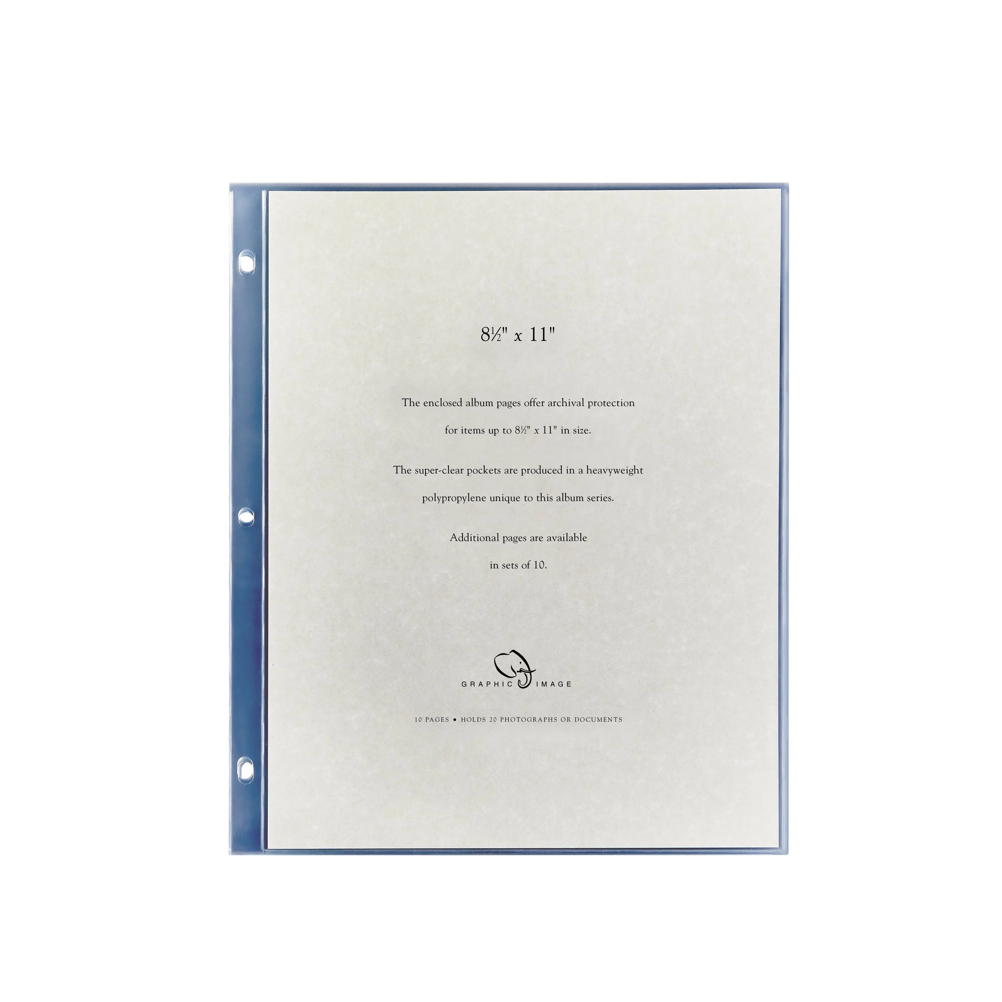 8 1/2 x 11 Large 3-Ring Clear Pocket Album Refill - The Mayfair Hall