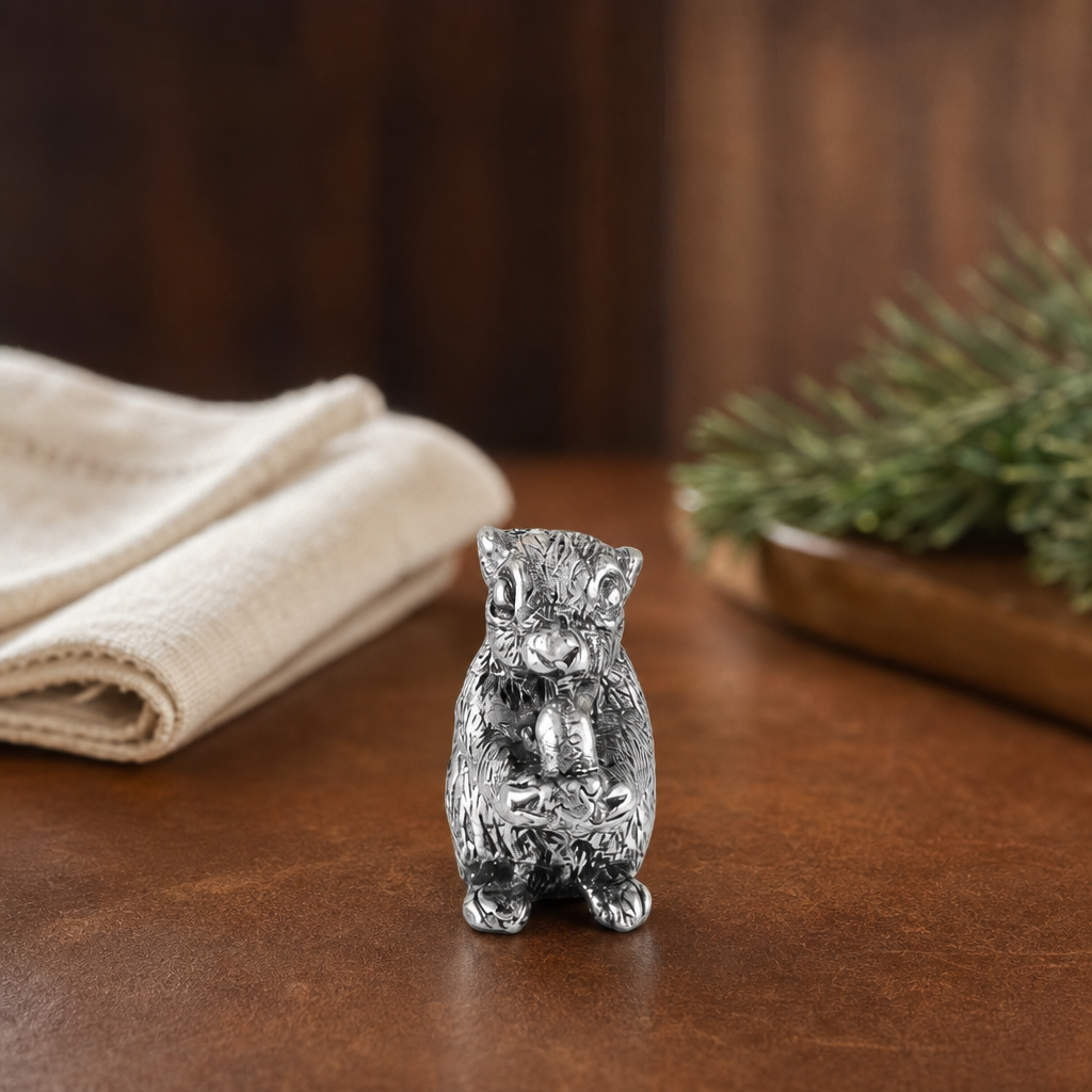 Pewter Squirrel Place Card Holder