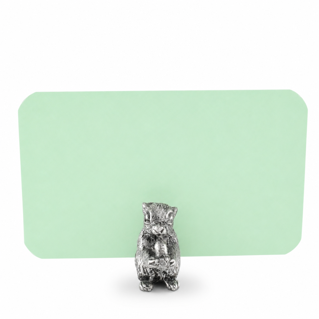 Pewter Squirrel Place Card Holder