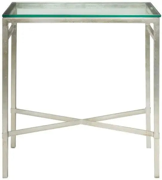 Safavieh Viggo Antique Silver Glass Side Table