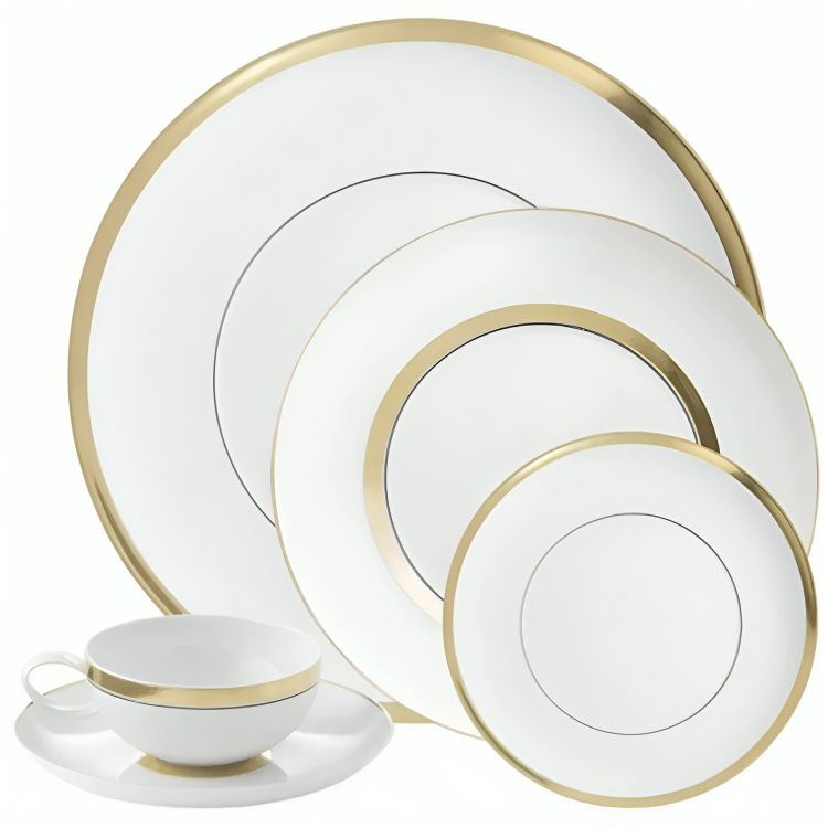 Domo Gold Porcelain Plate Set (5 pieces)