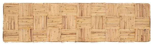 Safavieh Adkin Rattan Console Table in Honey Natural with Woven Crosshatch Pattern