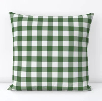 Iva Check Pillow in Emerald - The Mayfair Hall