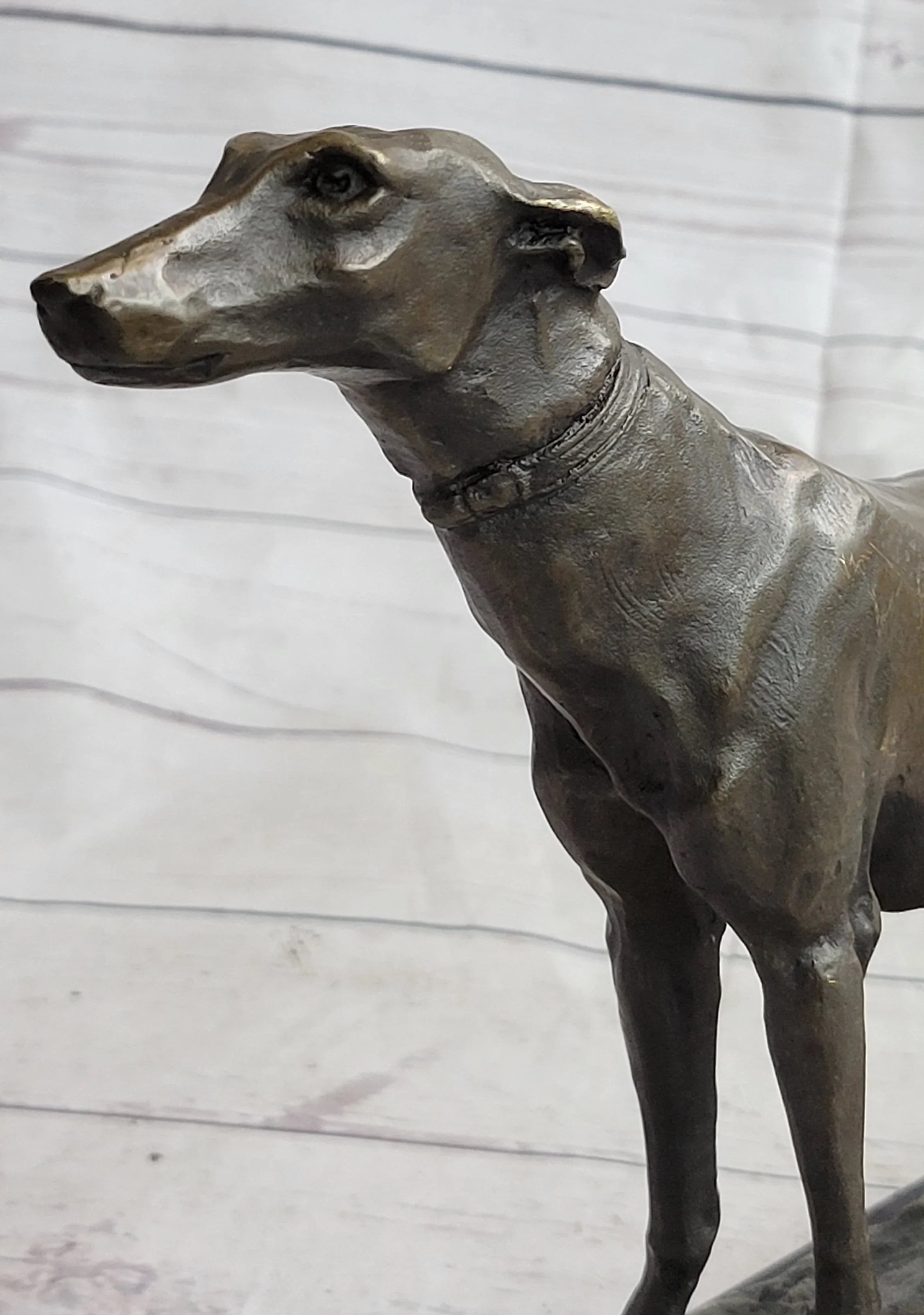 Greyhound Dog Whippet Bronze Statue Sculpture Figure Marble Base by Fremiet 13" x 10" - The Mayfair Hall