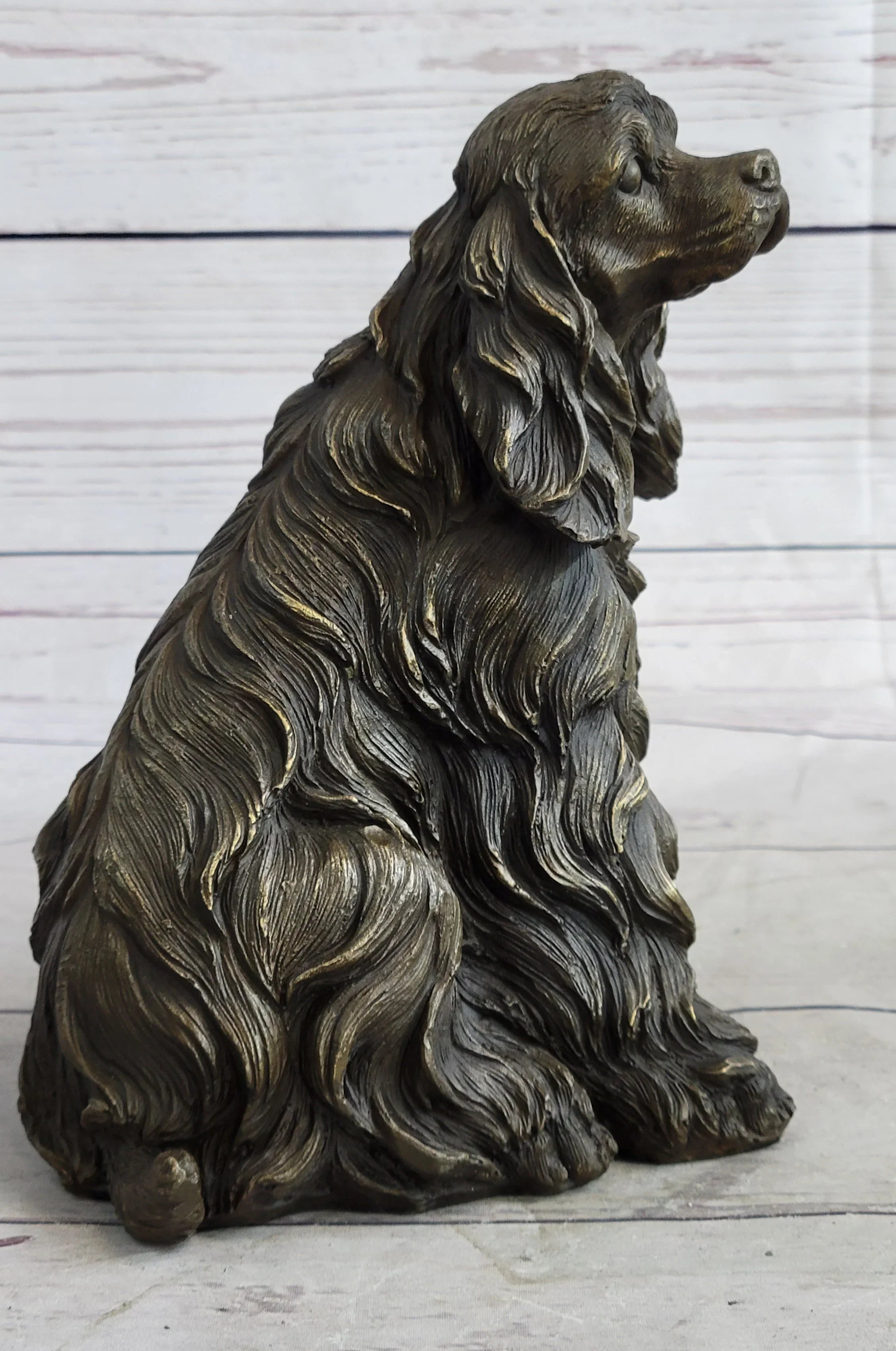 Bronze Metal Figurine Sculpture Statue of a Dog Cocker Spaniel or King Charles Cavalier - The Mayfair Hall