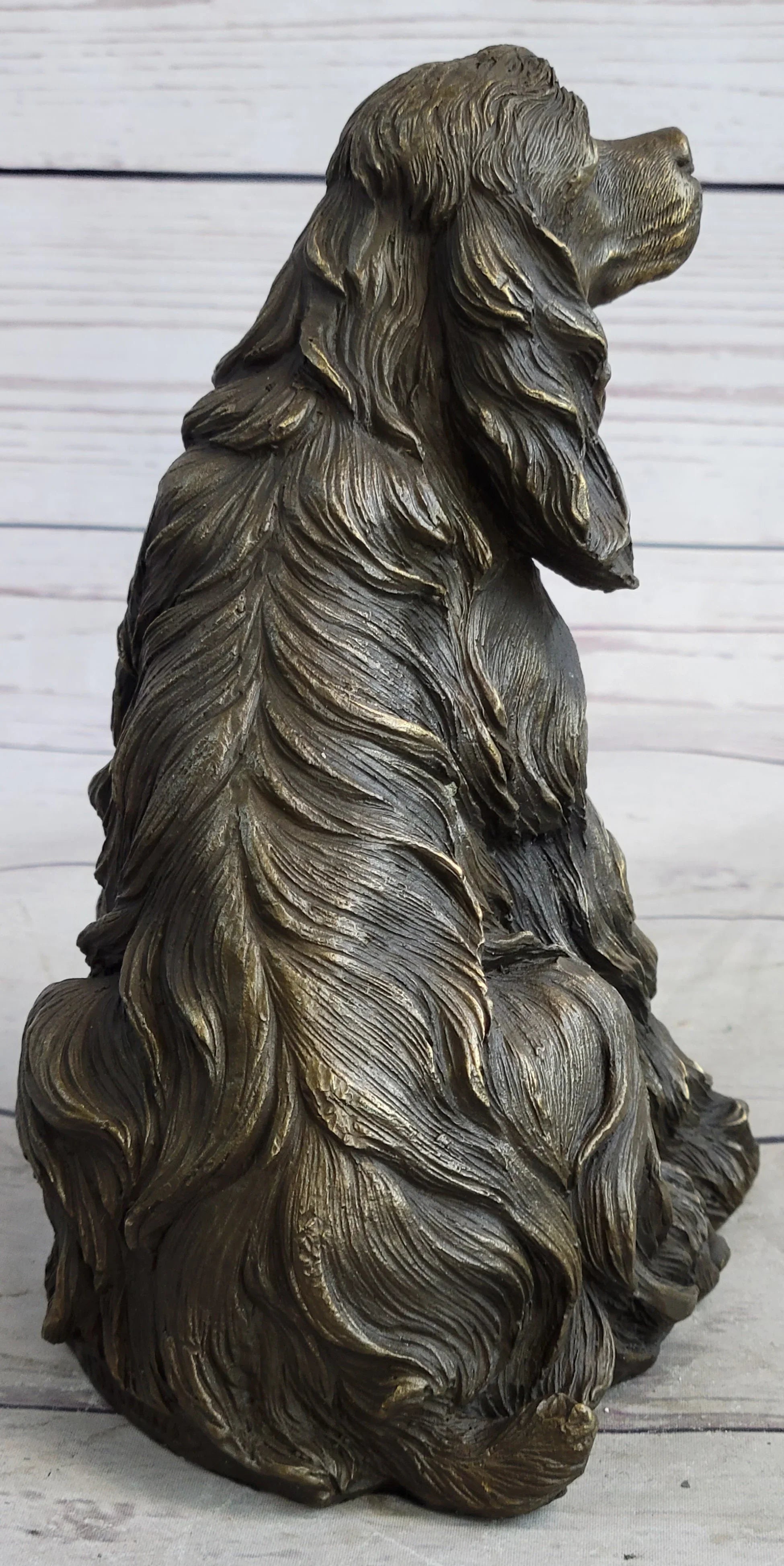 Bronze Metal Figurine Sculpture Statue of a Dog Cocker Spaniel or King Charles Cavalier - The Mayfair Hall