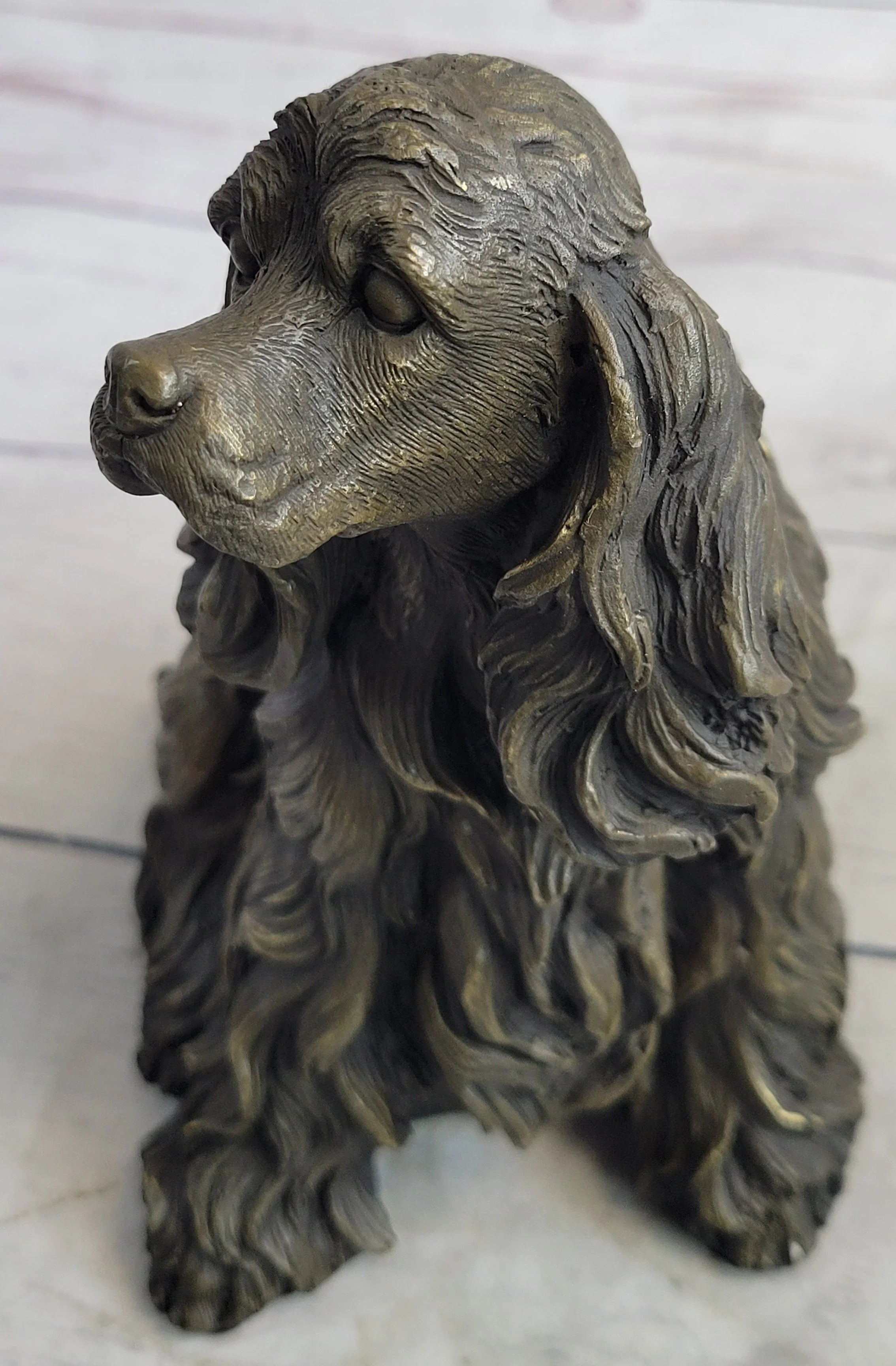 Bronze Metal Figurine Sculpture Statue of a Dog Cocker Spaniel or King Charles Cavalier - The Mayfair Hall