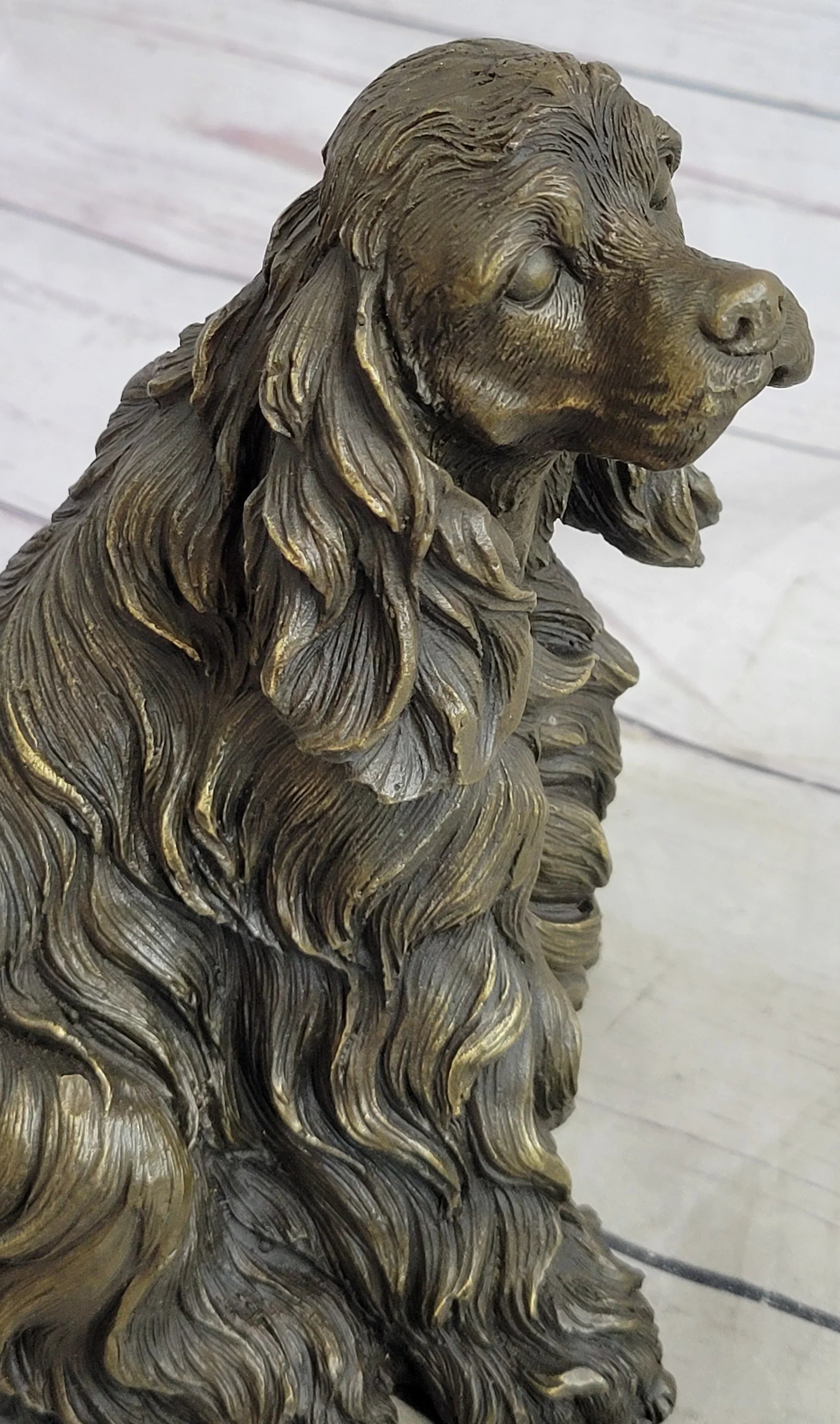 Bronze Metal Figurine Sculpture Statue of a Dog Cocker Spaniel or King Charles Cavalier - The Mayfair Hall