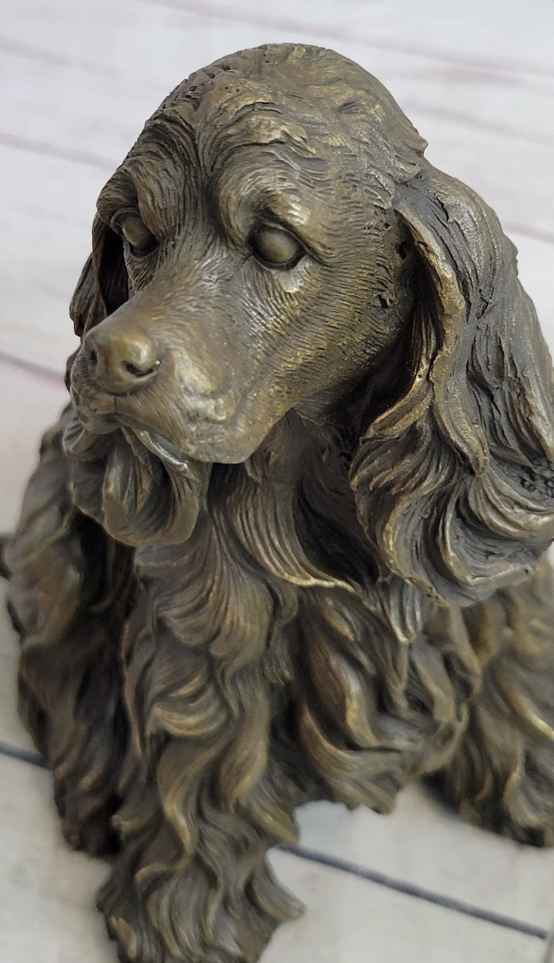 Bronze Metal Figurine Sculpture Statue of a Dog Cocker Spaniel or King Charles Cavalier - The Mayfair Hall