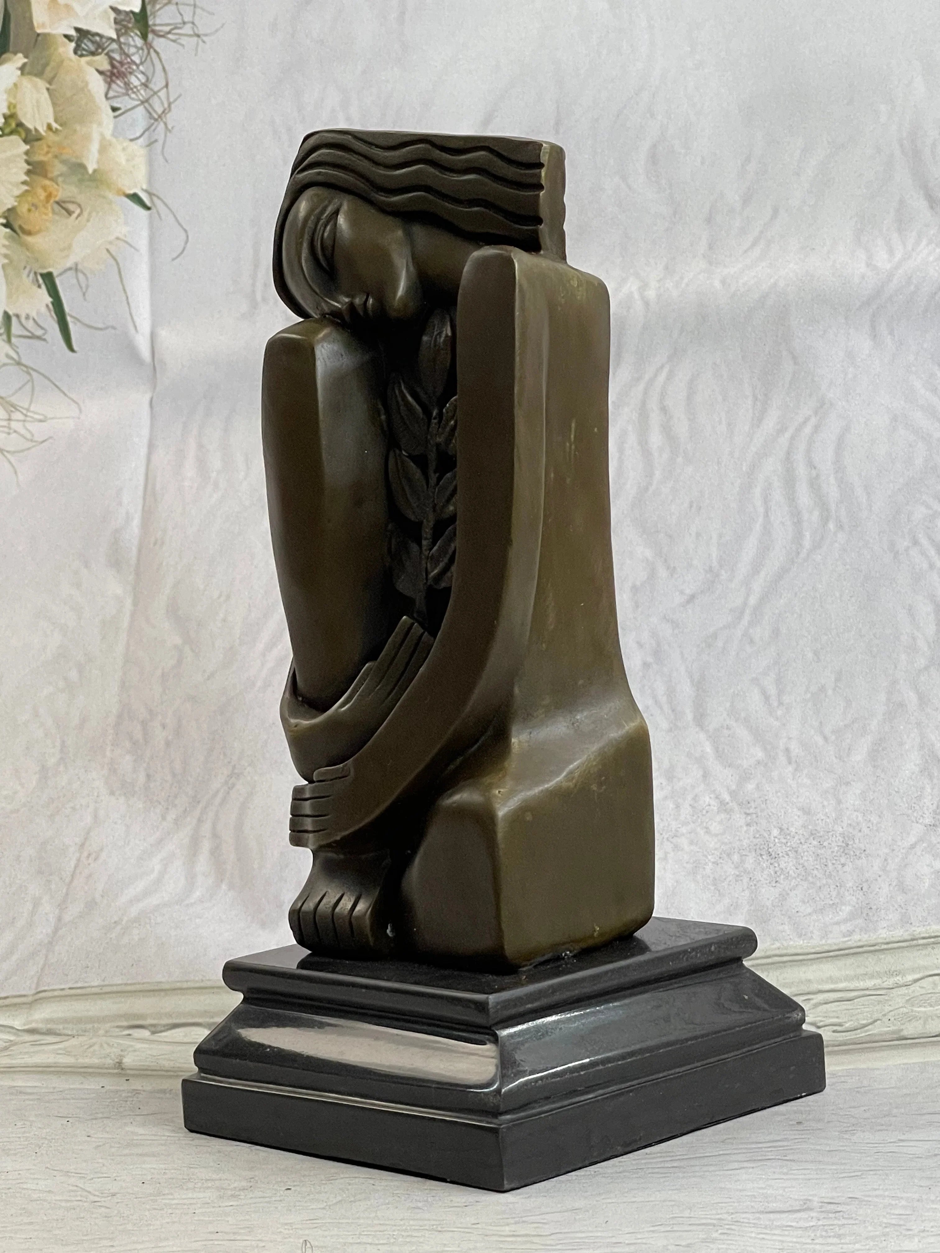 Signed Salvador Dali Abstract Woman Bronze Marble Base Figurine Hot Cast Figure - The Mayfair Hall