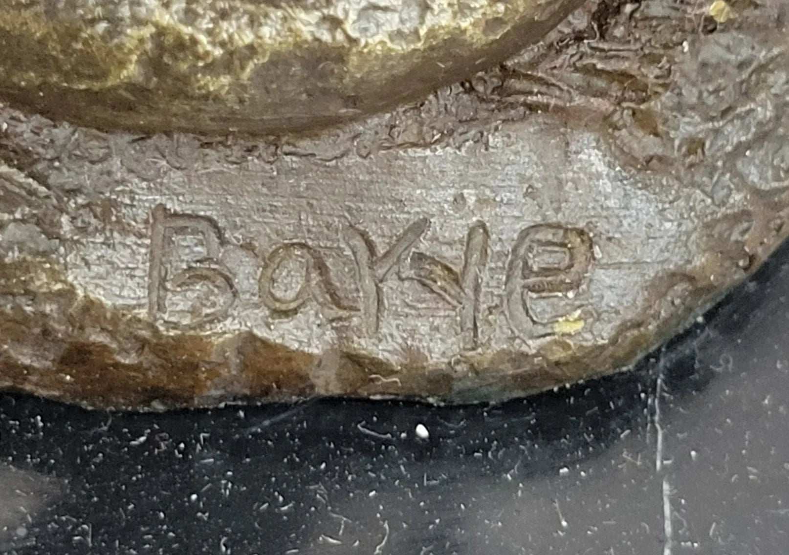 Golden Retriever Dog Bronze Statue Sculpture Figure on Marble Base Signed Art